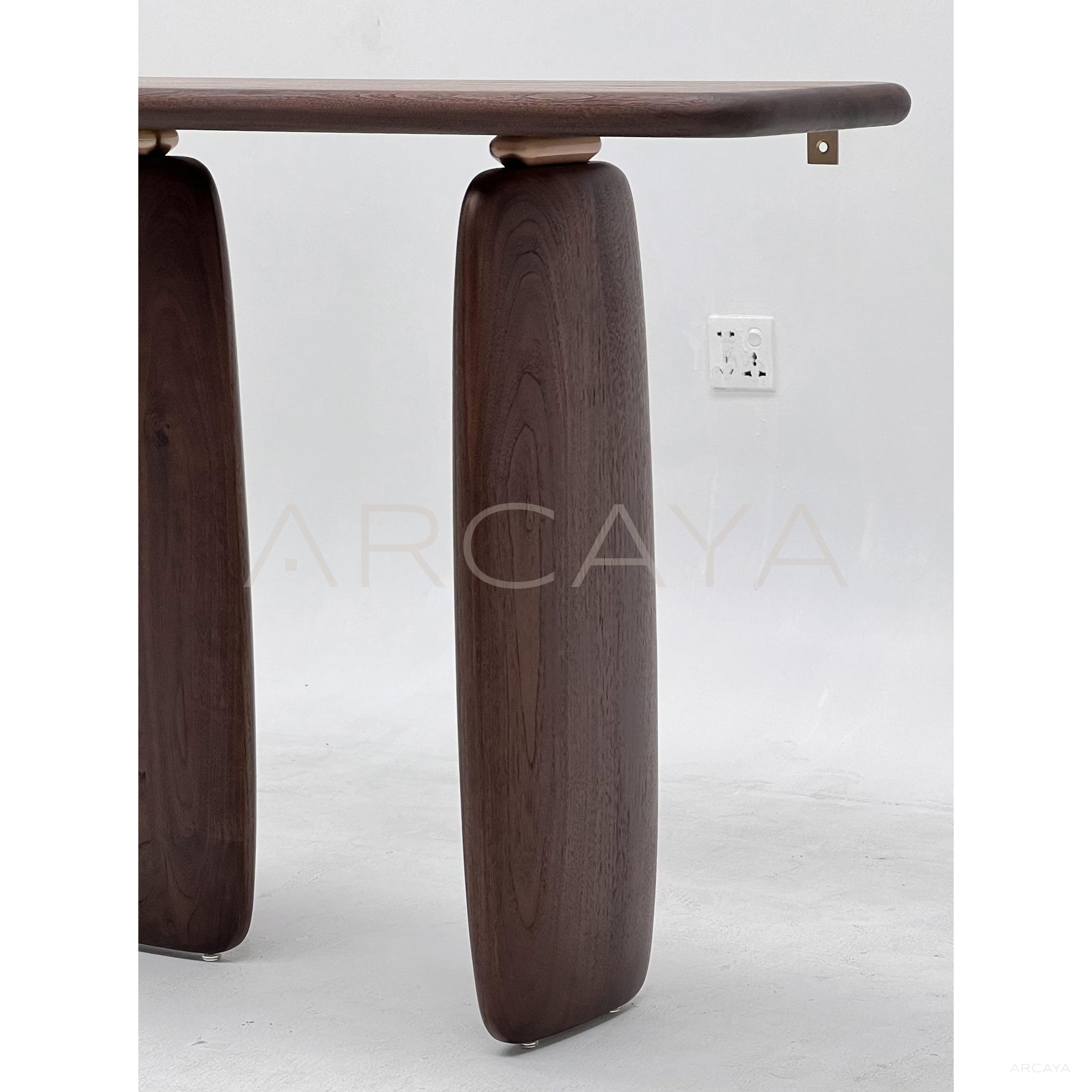 Wabi Sabi Black Walnut Column Console Table - scene