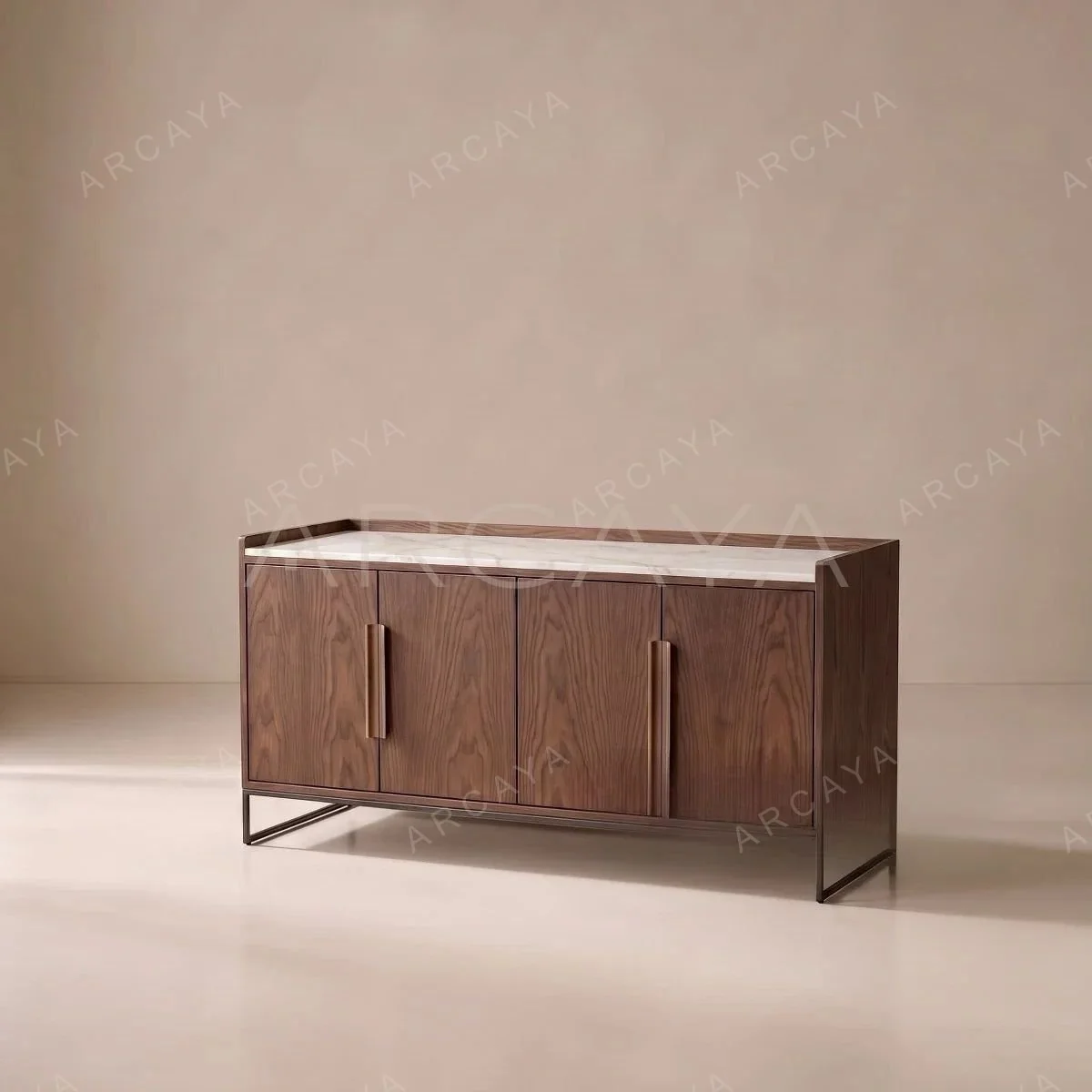 Walnut Marble Sideboard — view 01