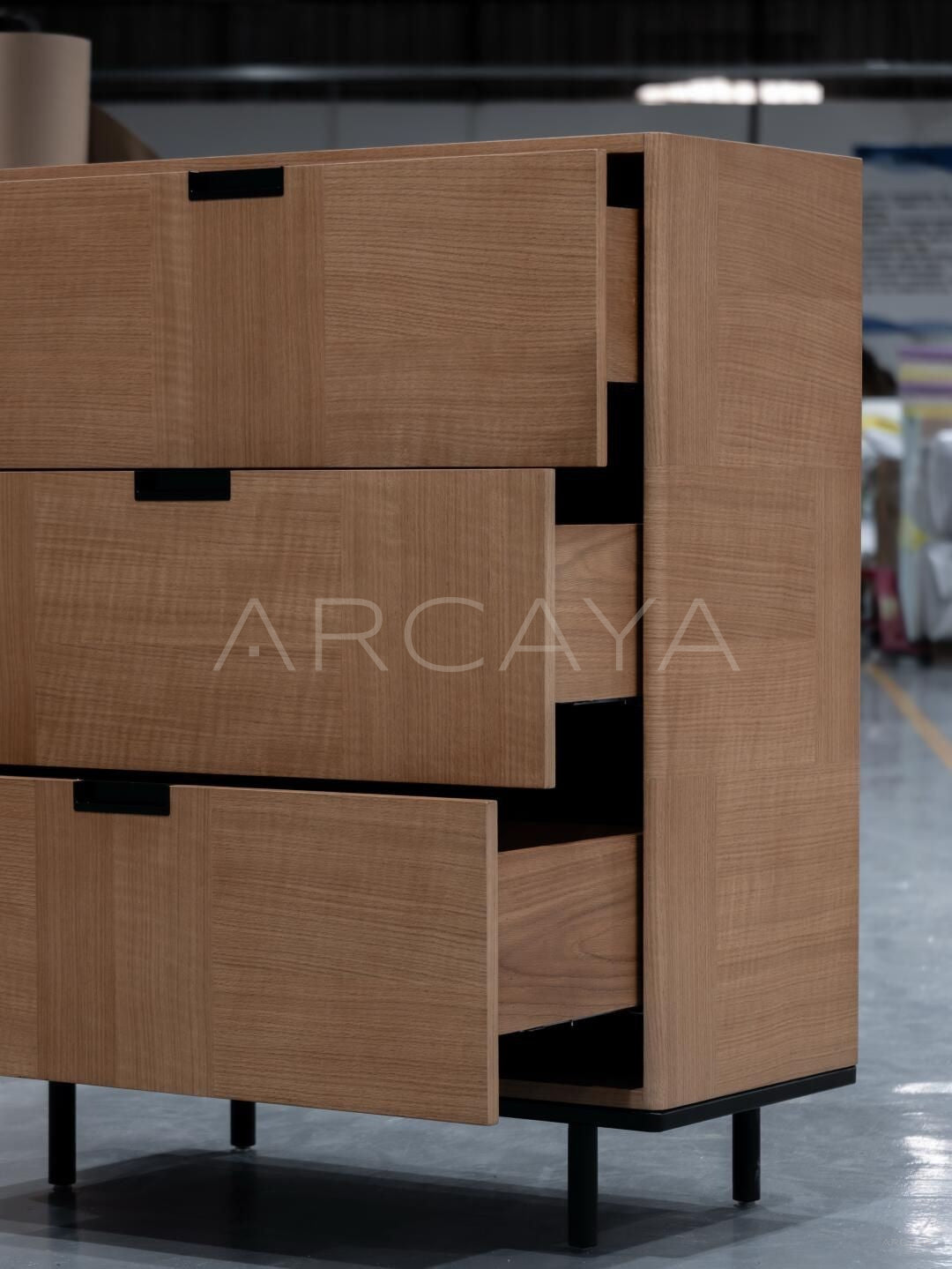 Natural Wood Mid Century Cabinet - detail