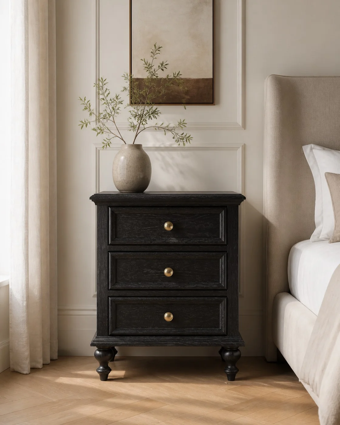 Henry Nightstand in a finished interior.