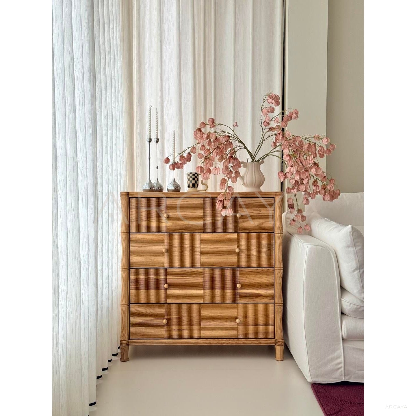 Natural Wood Chest Of Drawers