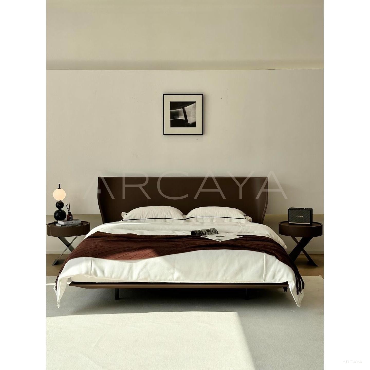 Alice Italian Minimalist Bed - scene