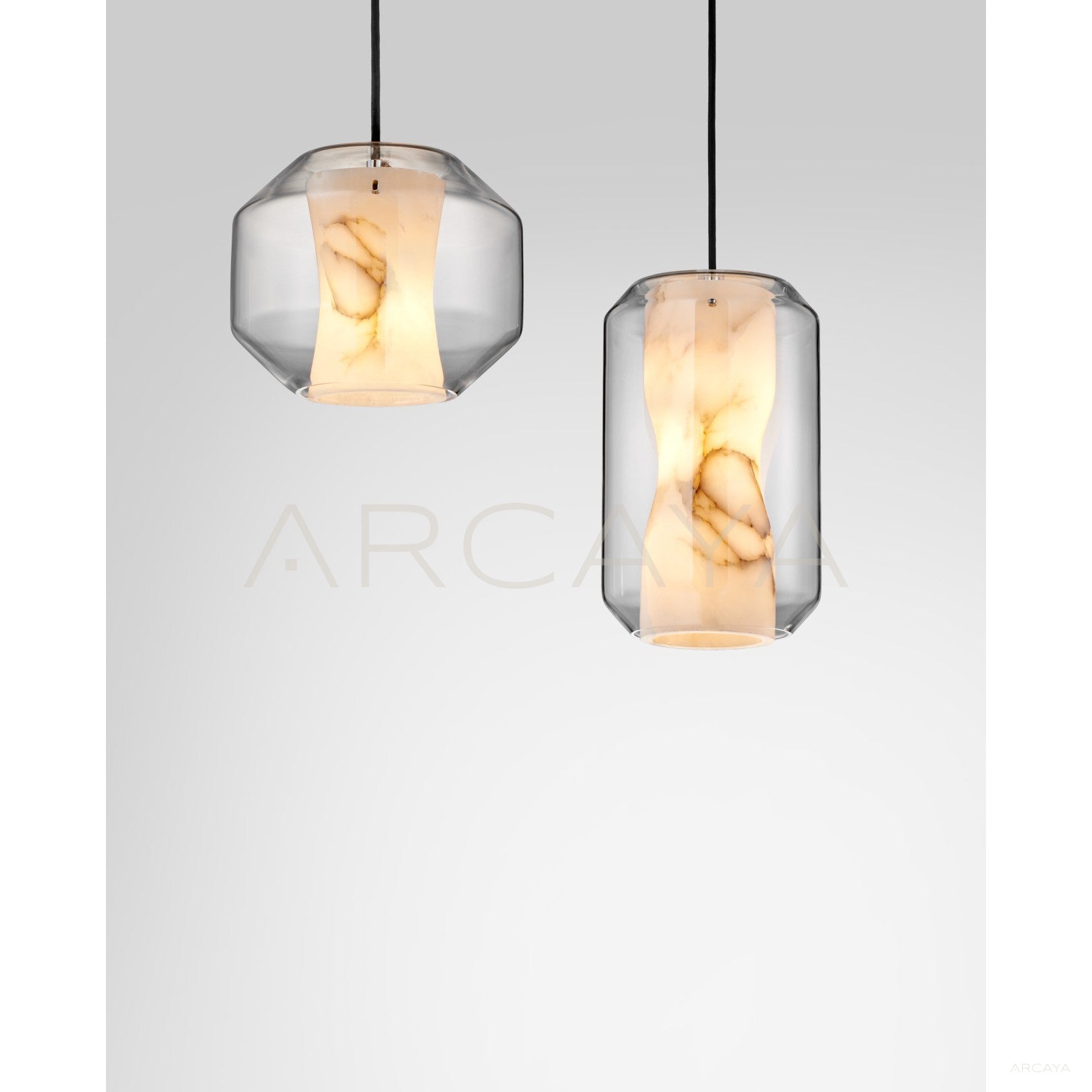 Glass Alabaster Low Round Pendant Light 10811