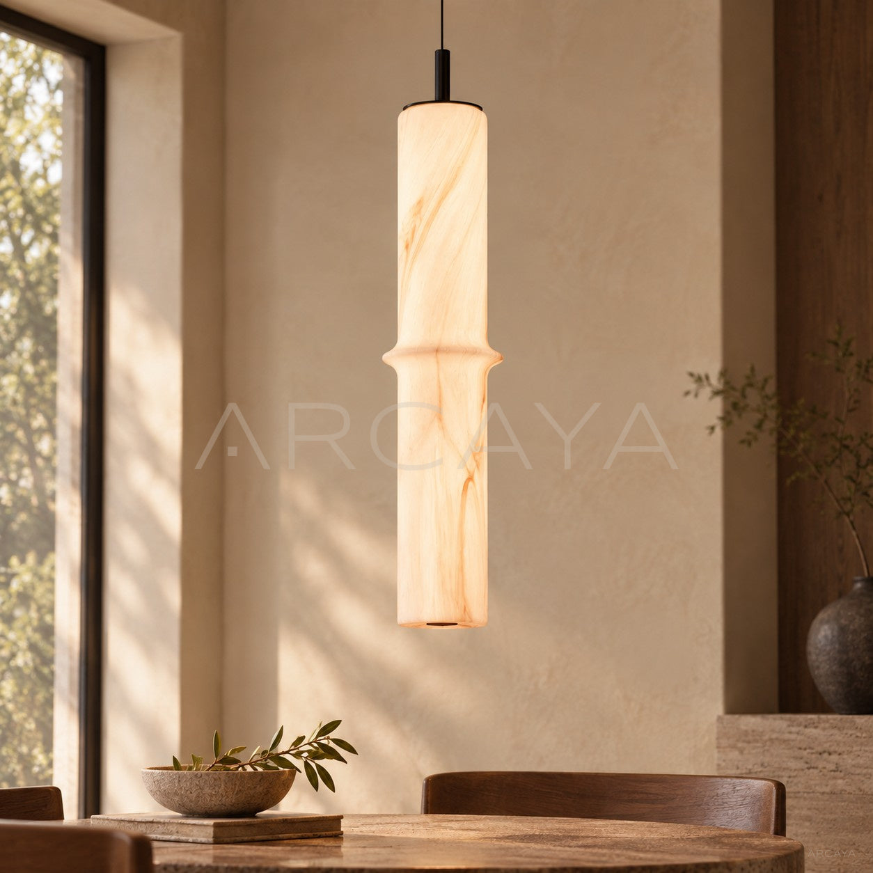 Stone Texture Bamboo Joint Pendant Light 96363