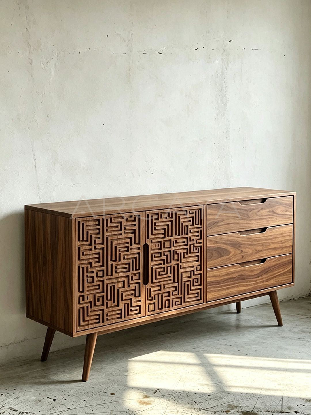 Carved Buffet Sideboard - scene