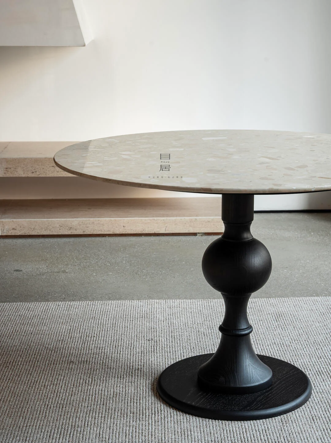 Olive Meadow Dining Table in a finished interior.