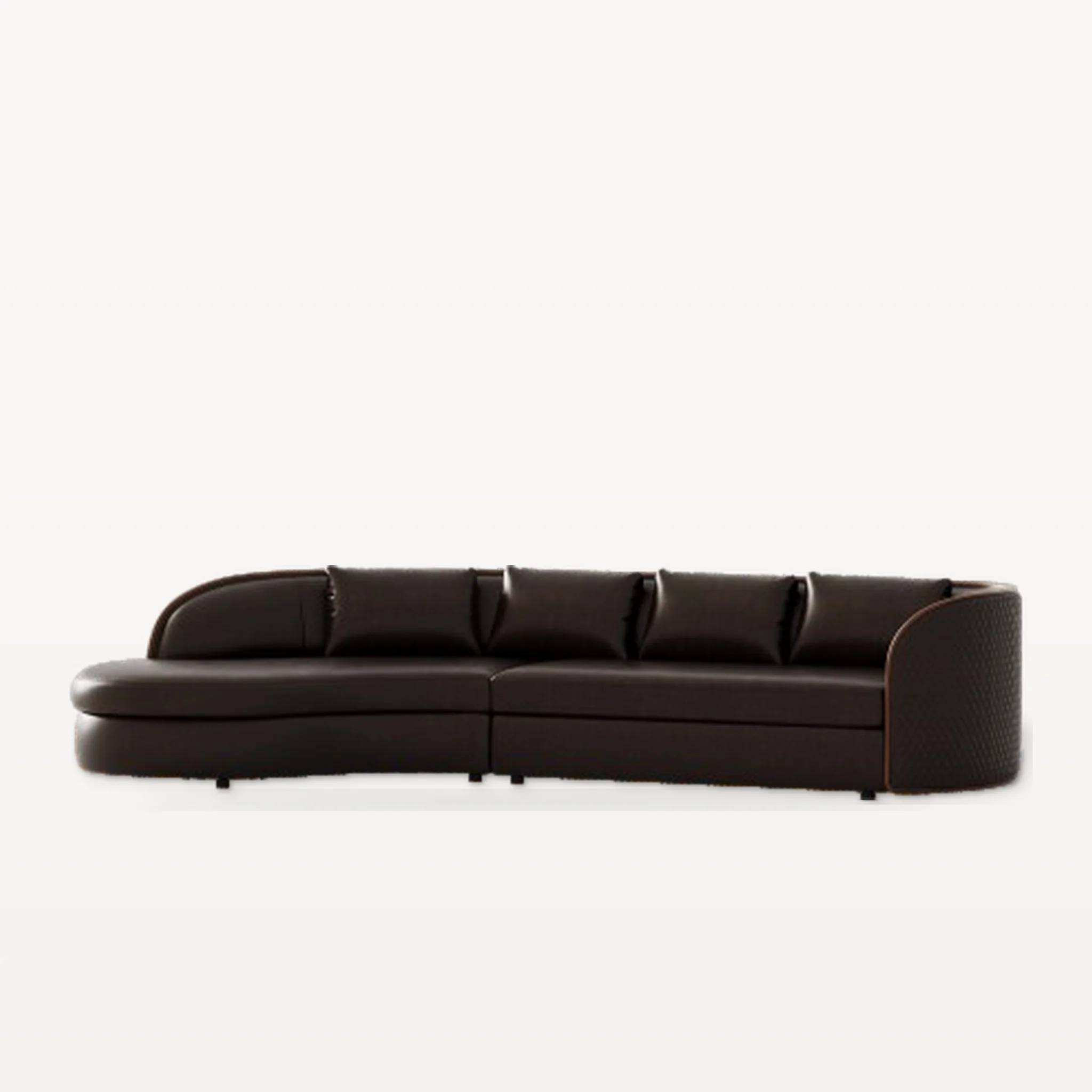 Luoyi Curved Sofa in a finished interior.