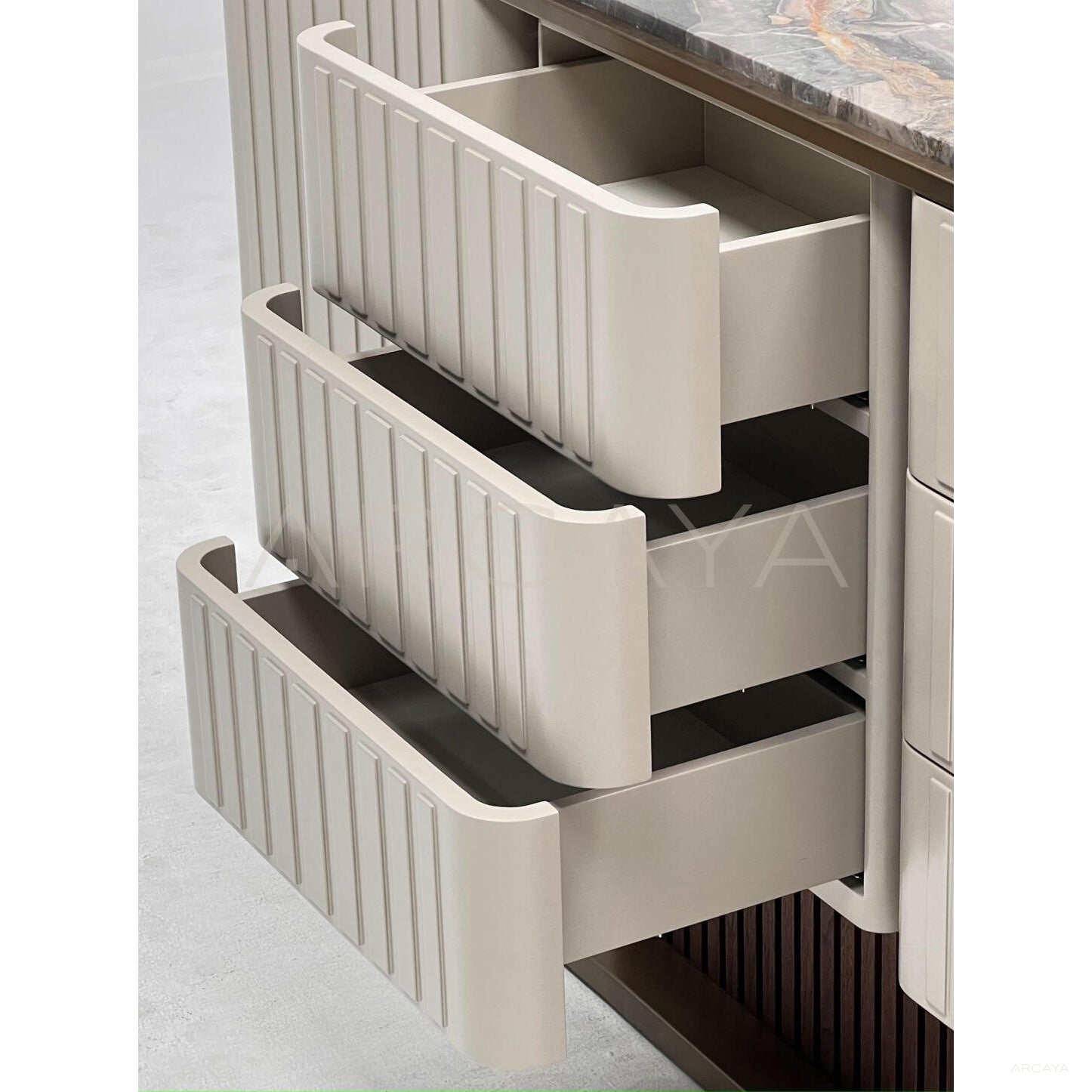 Italian Stone Vertical Stripe Sideboard - scene