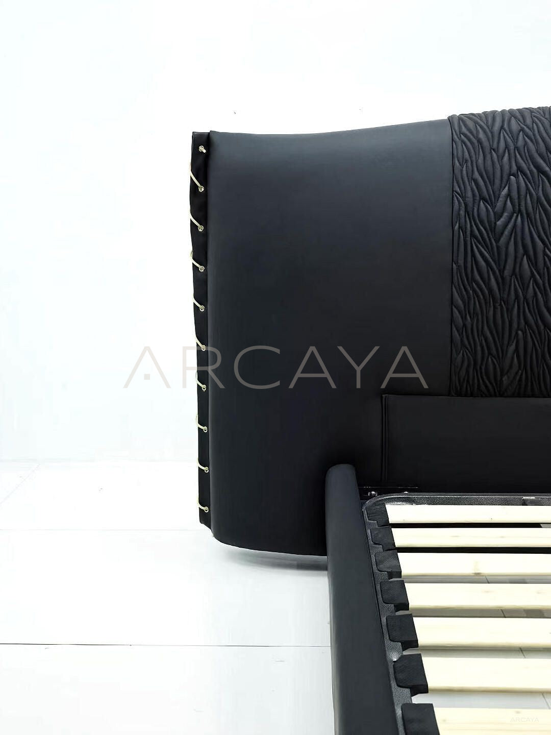 Black Italian Style Bed - detail