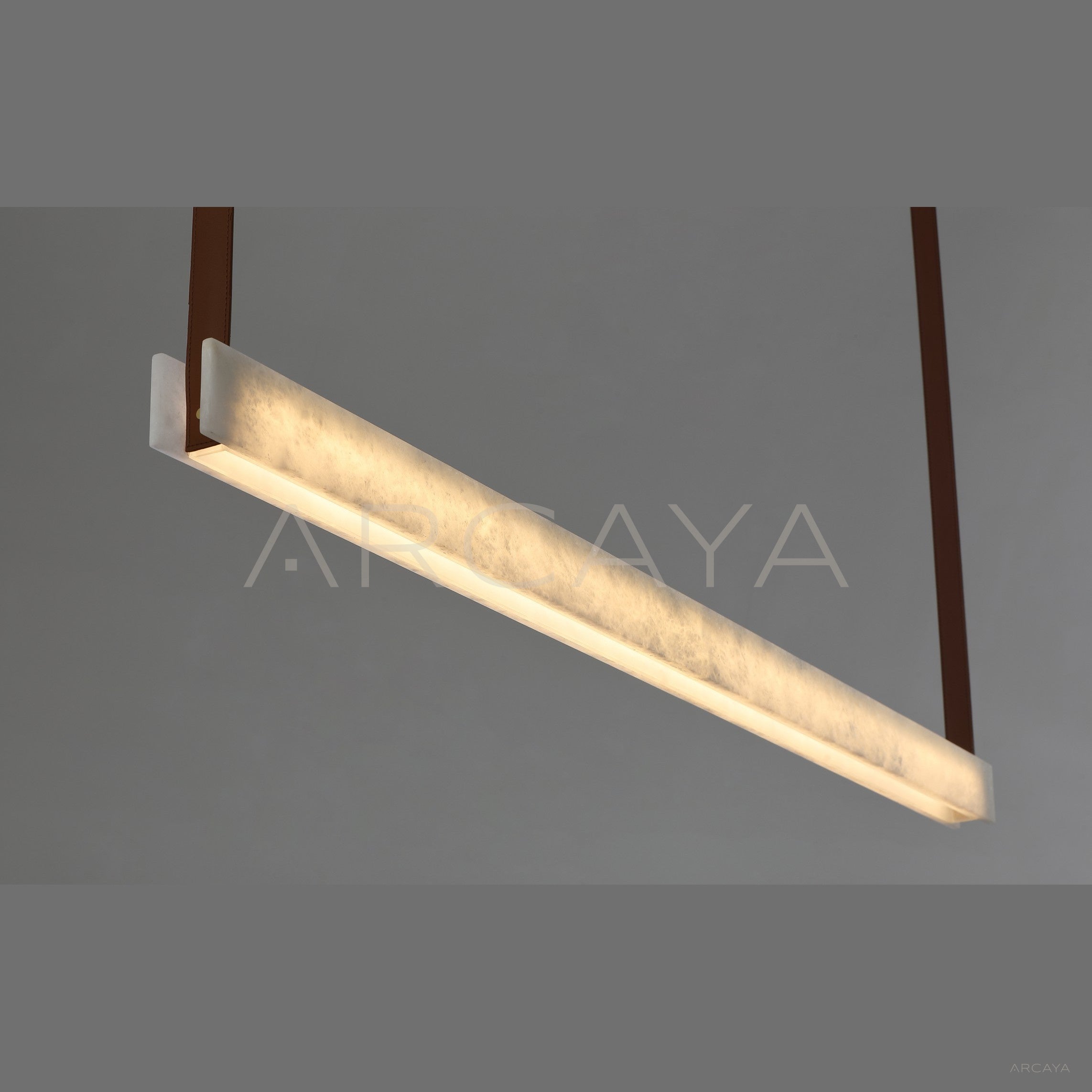 Leather Strap Stone Linear Pendant Light 97130