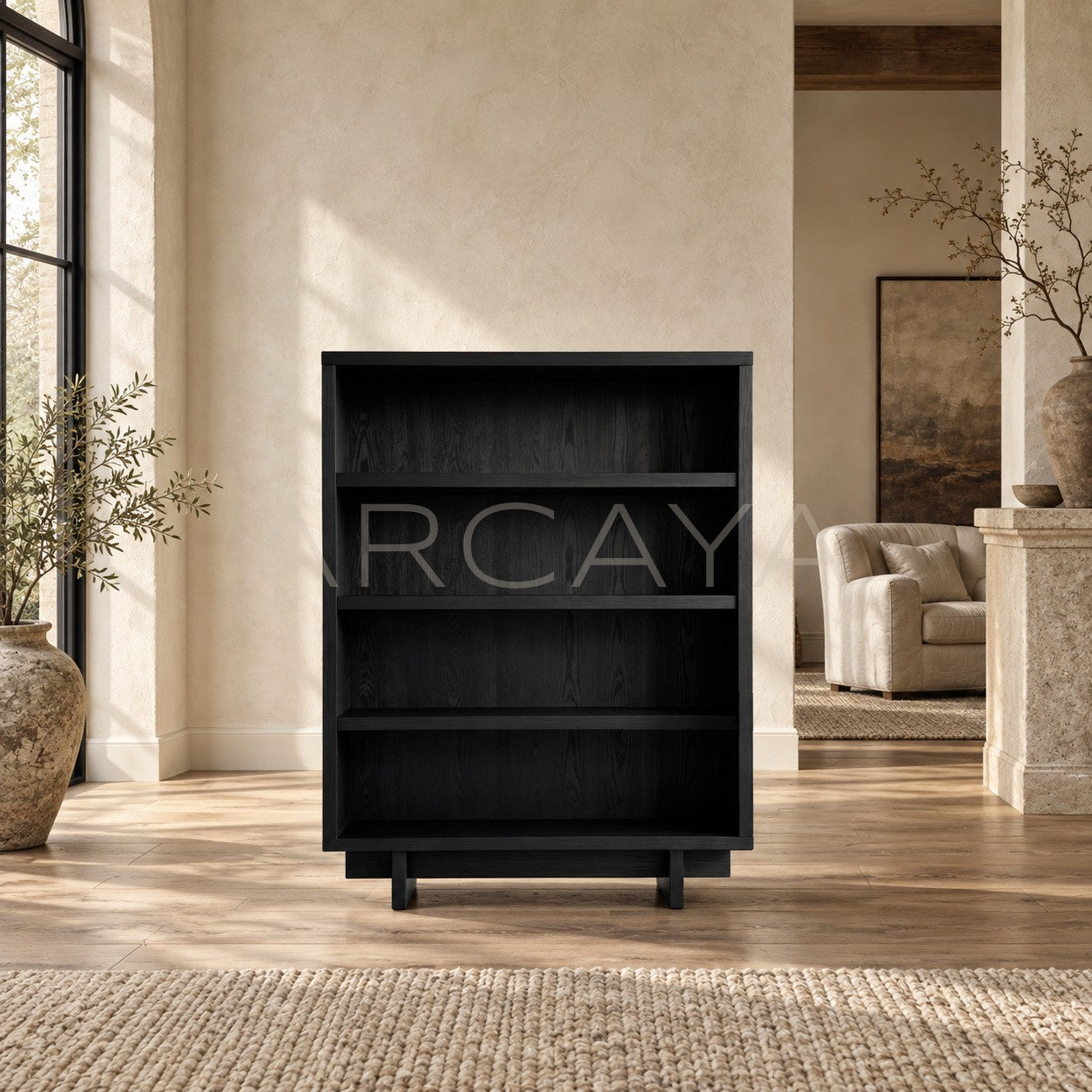 Matte Black Oak Bookshelf
