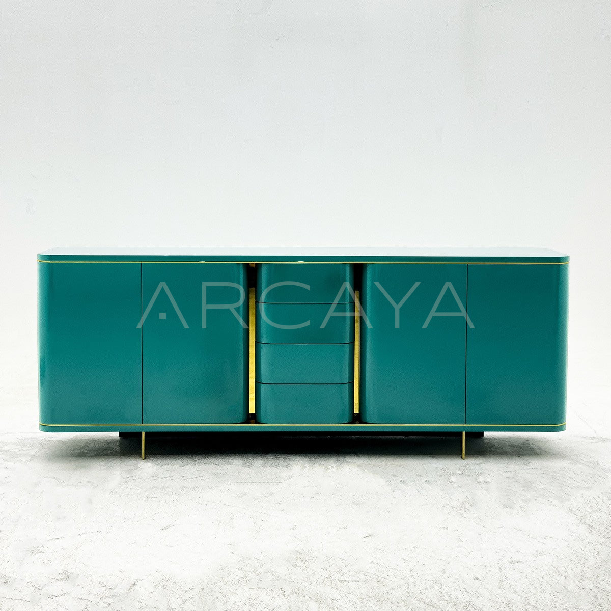 Curved Lacquered Storage Sideboard