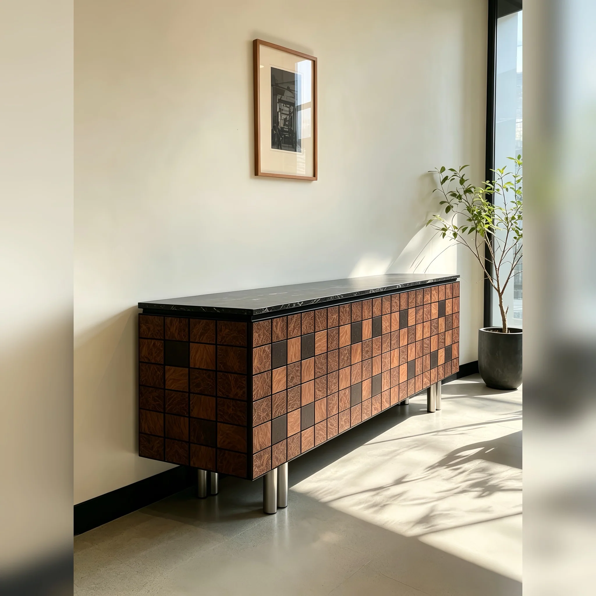 A00013 Cabinet in a finished interior.