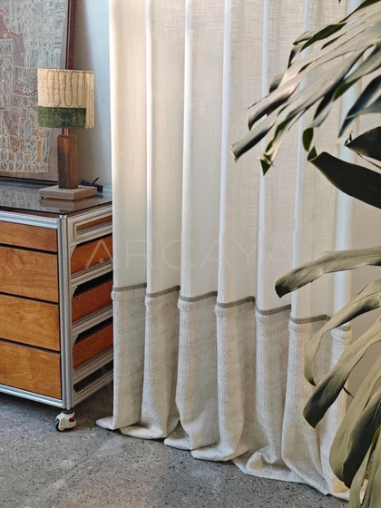 Olive Oak Curtain Panel - styled interior view 05