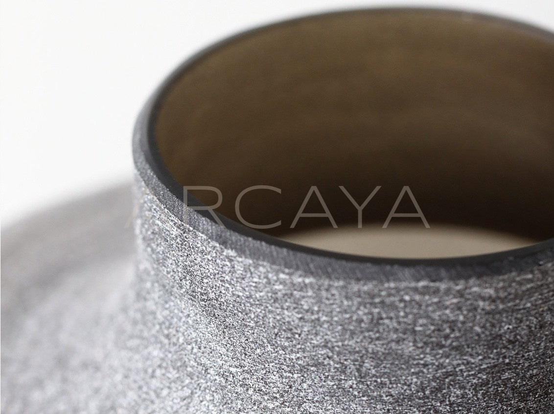 Wabi Sabi Sand Grey Textured Glass Vase - scene