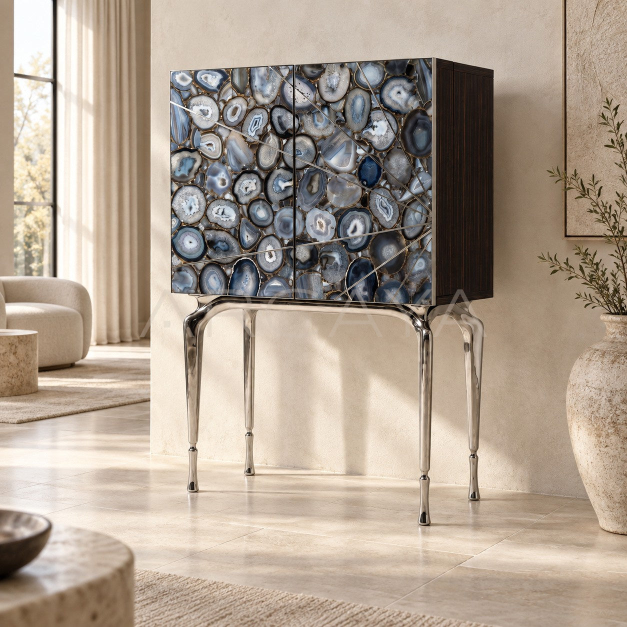 Agate Stone Display Sideboard - scene