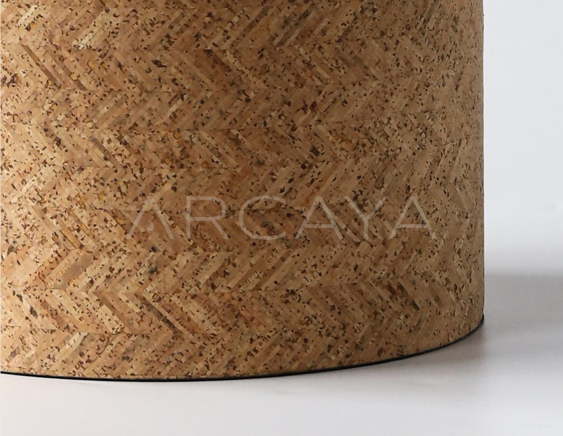 Natural Cork Woven Storage Bucket With Handles - scene