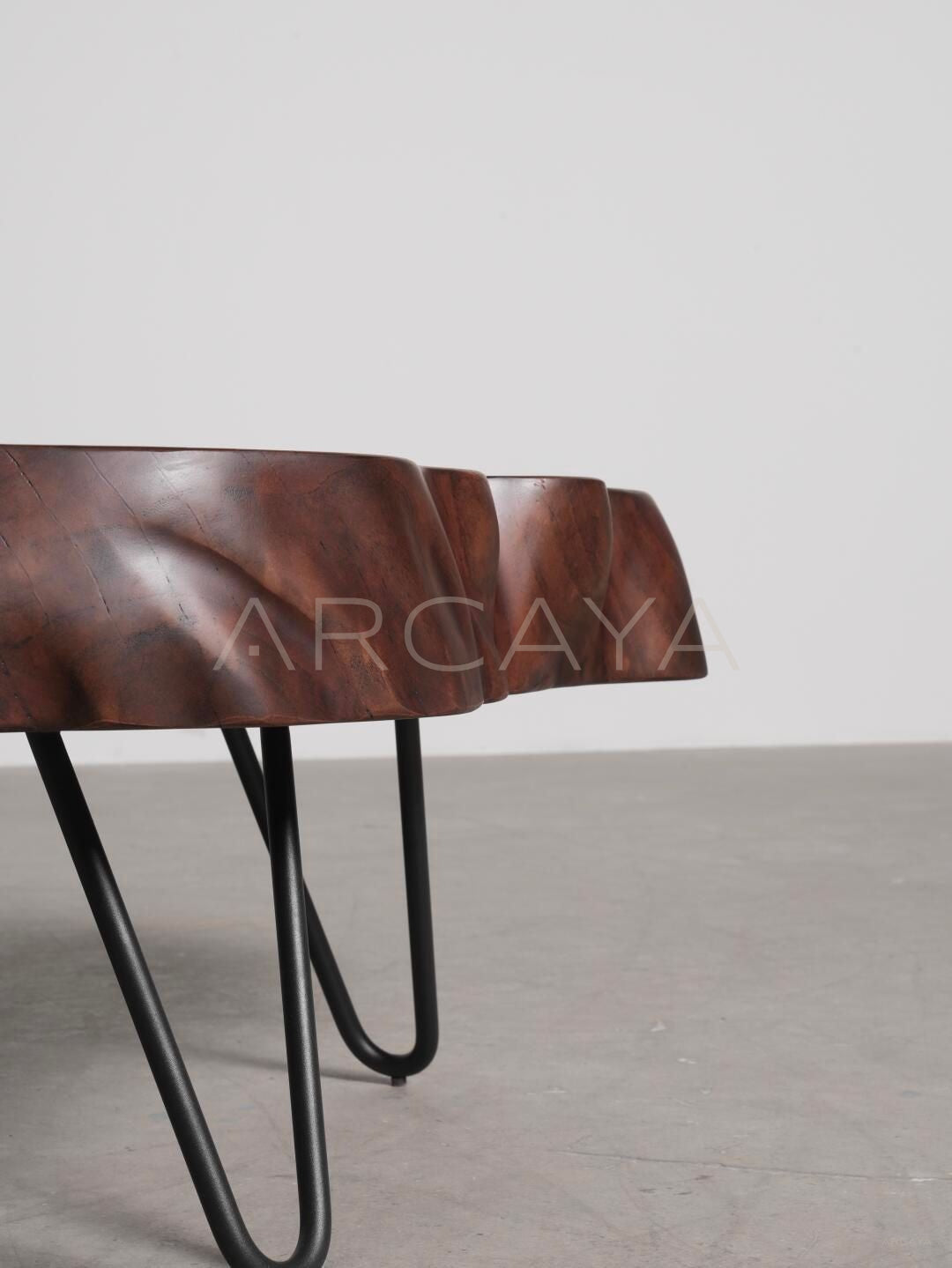 Solid Wood Slab Irregular Coffee Table - detail