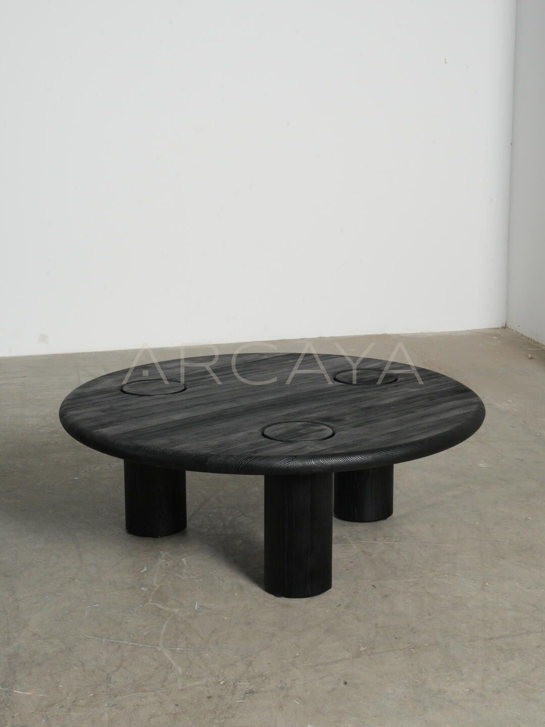 Ink Black Textured Coffee Table - scene
