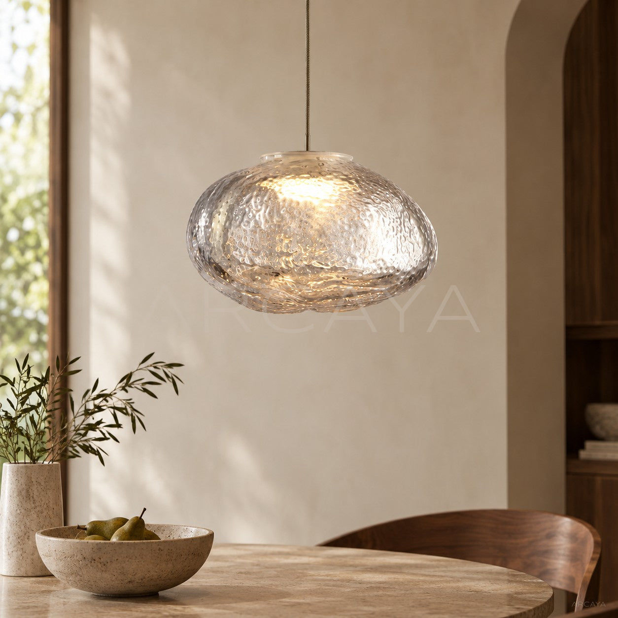 Textured Glass Disc Pendant Light 54103
