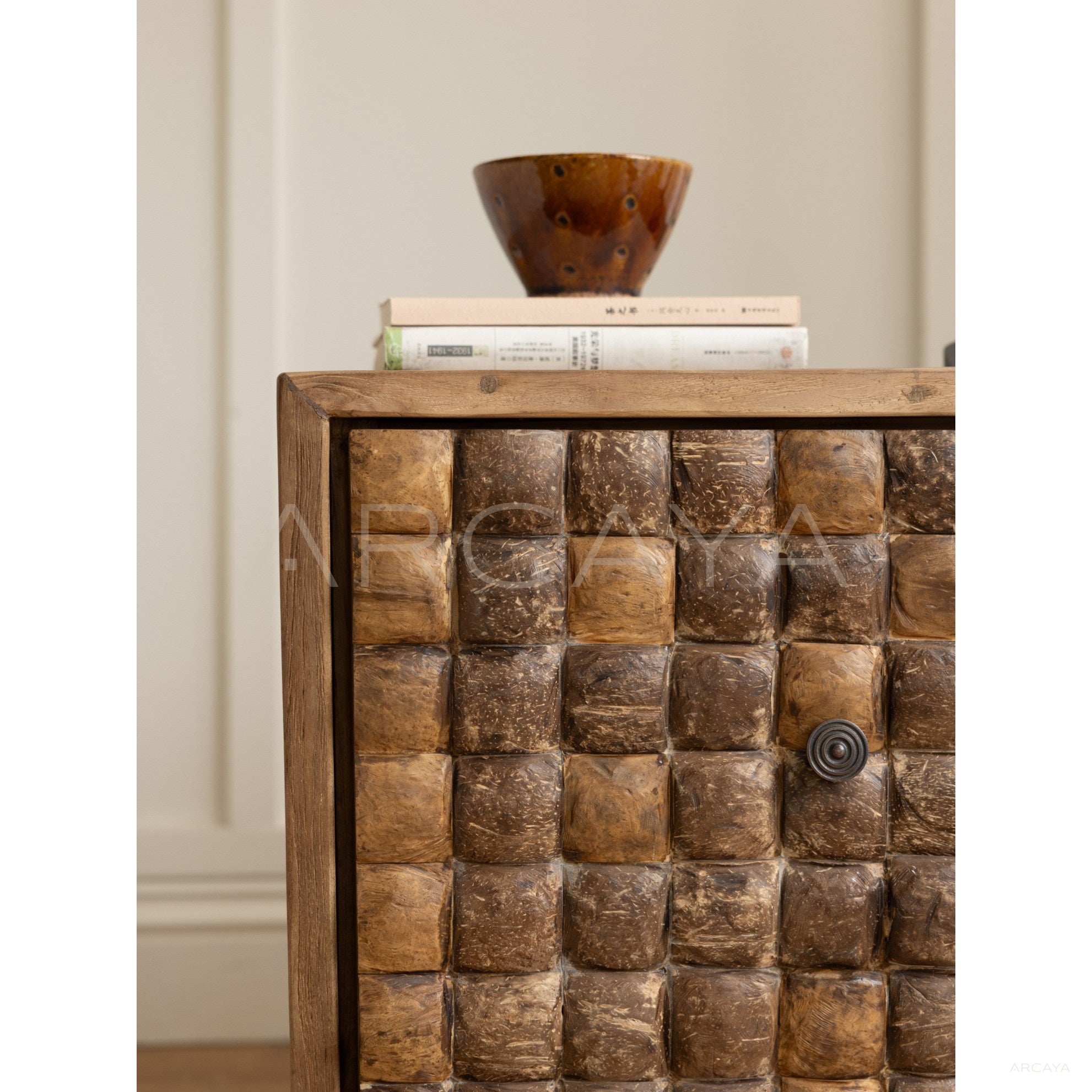 Coco Coconut Shell Reclaimed Wood Cabinet - scene