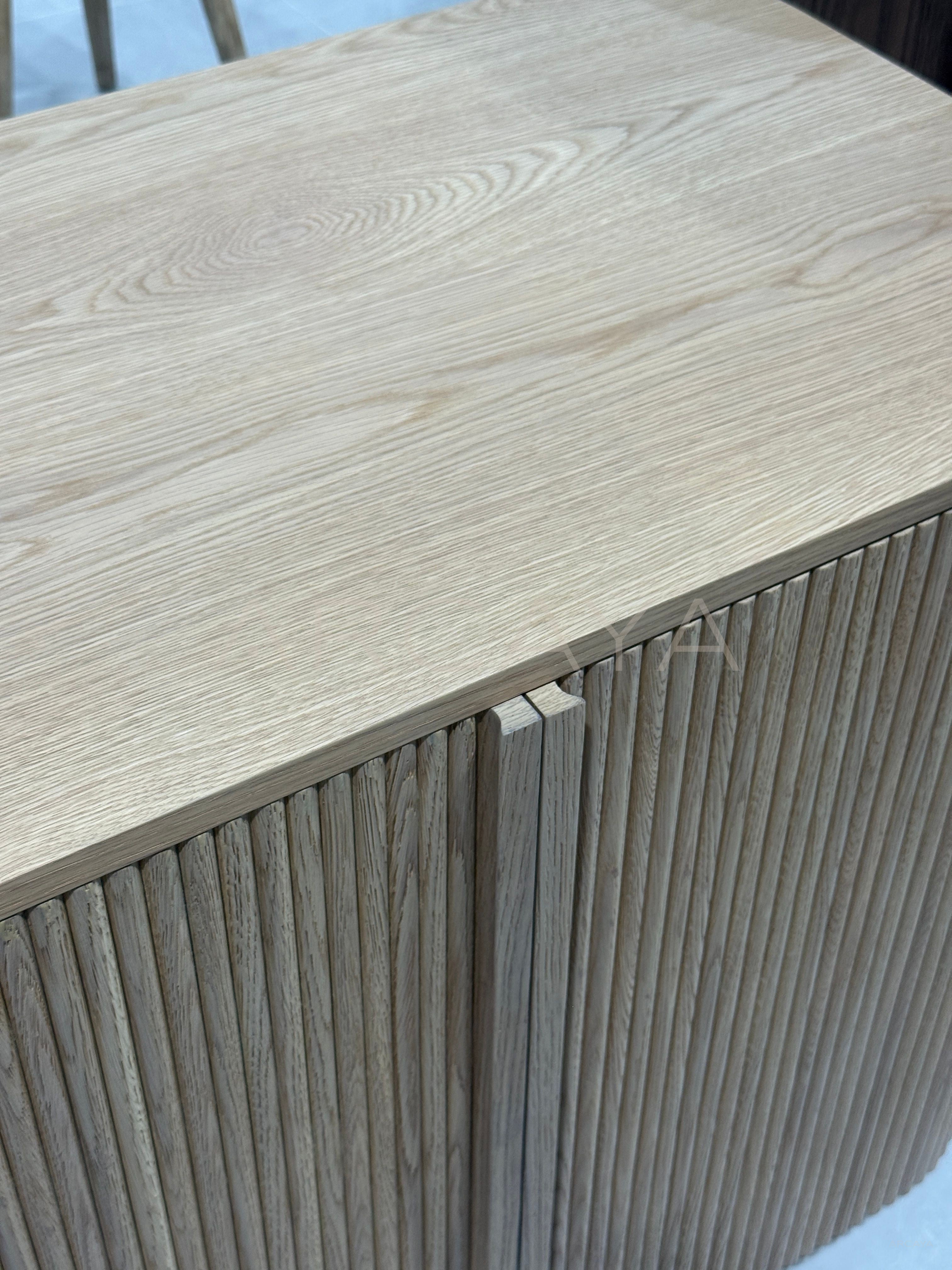 Natural Wood Storage Sideboard - detail