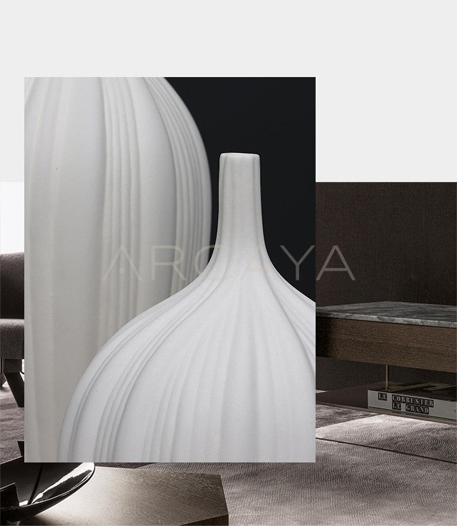 New Chinese Bisque Large White Vase - scene