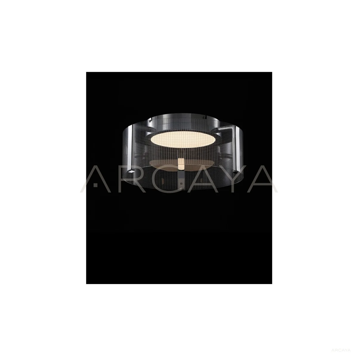Black Top Ribbed Glass Ceiling Light 23032