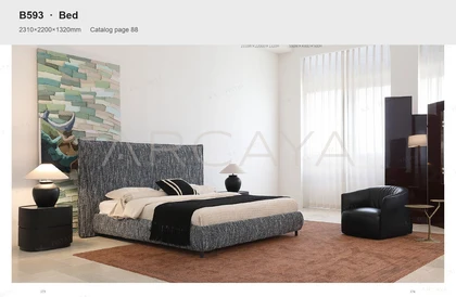 Aurelia Onyx Bed - front view 02