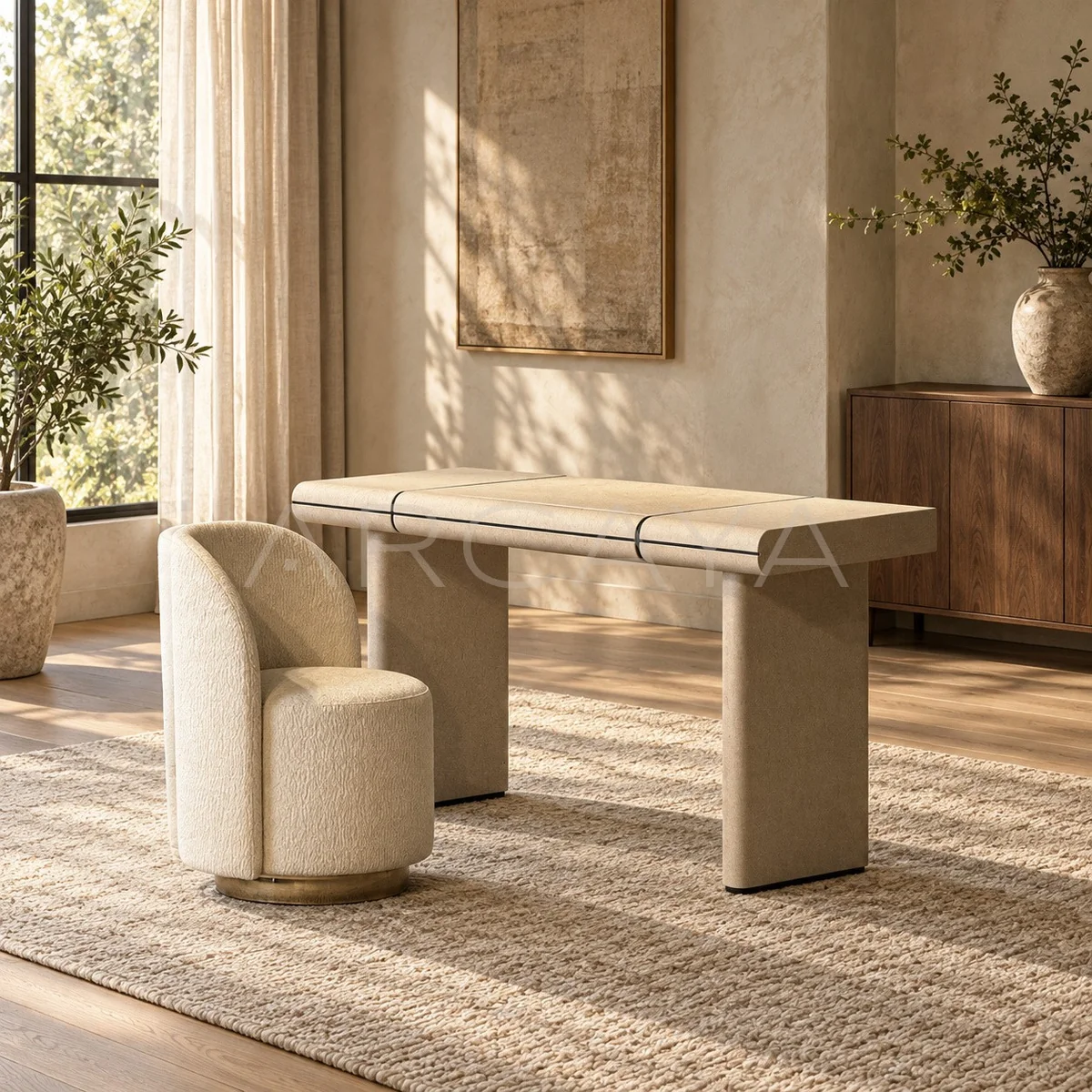 Minimalist Wraparound Desk Vanity