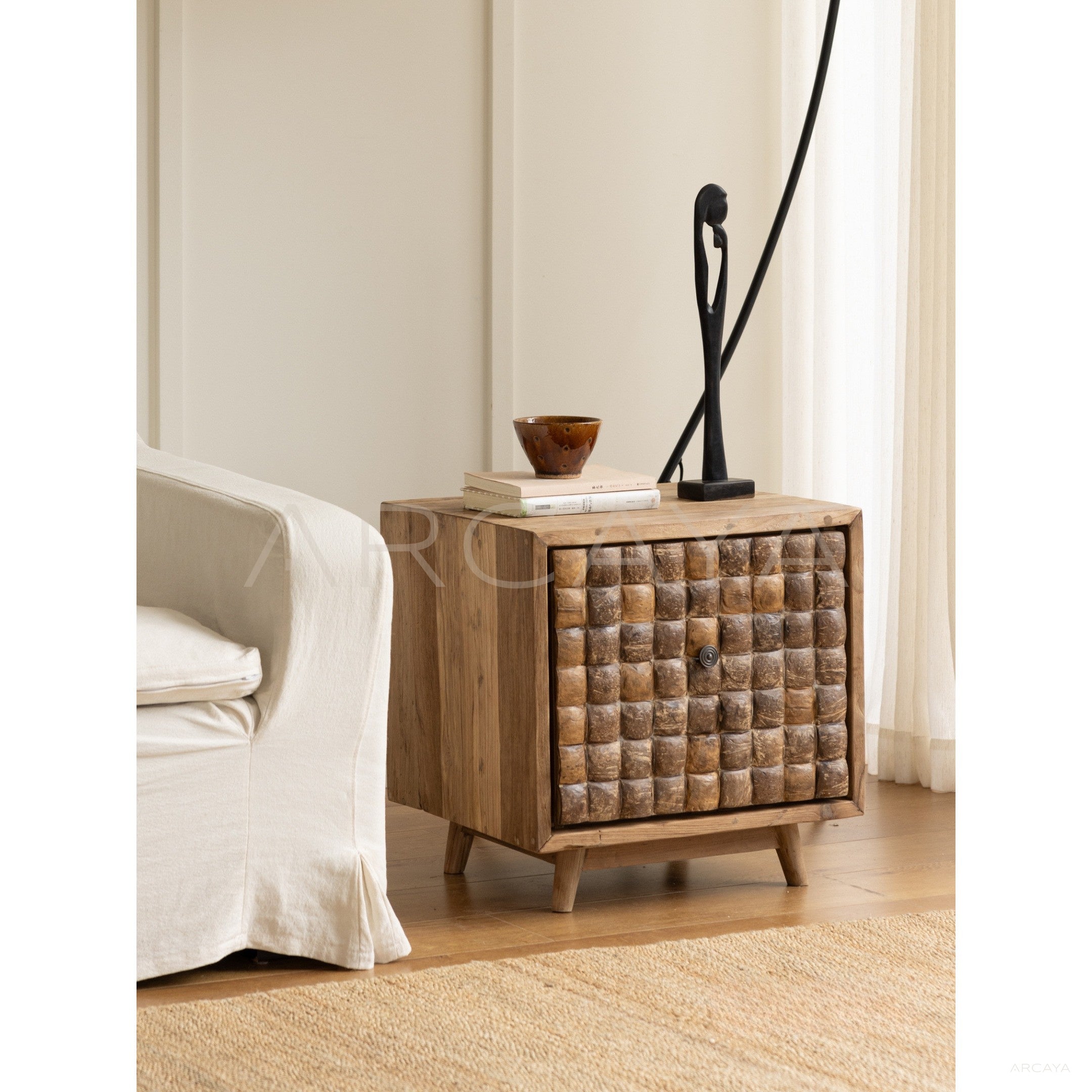 Coco Coconut Shell Reclaimed Wood Cabinet