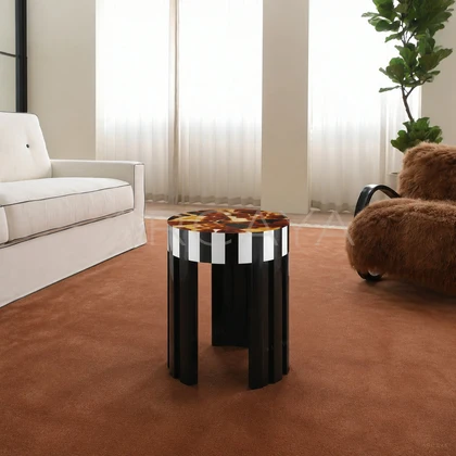 Della Ivory Side Table - front view 01