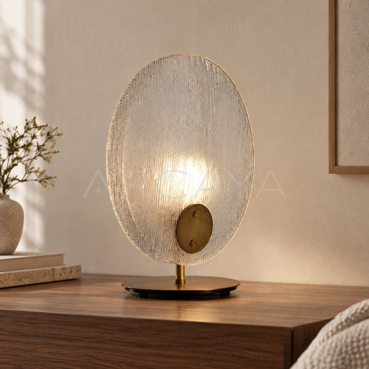 Clear Flower Leaf Table Lamp 54113