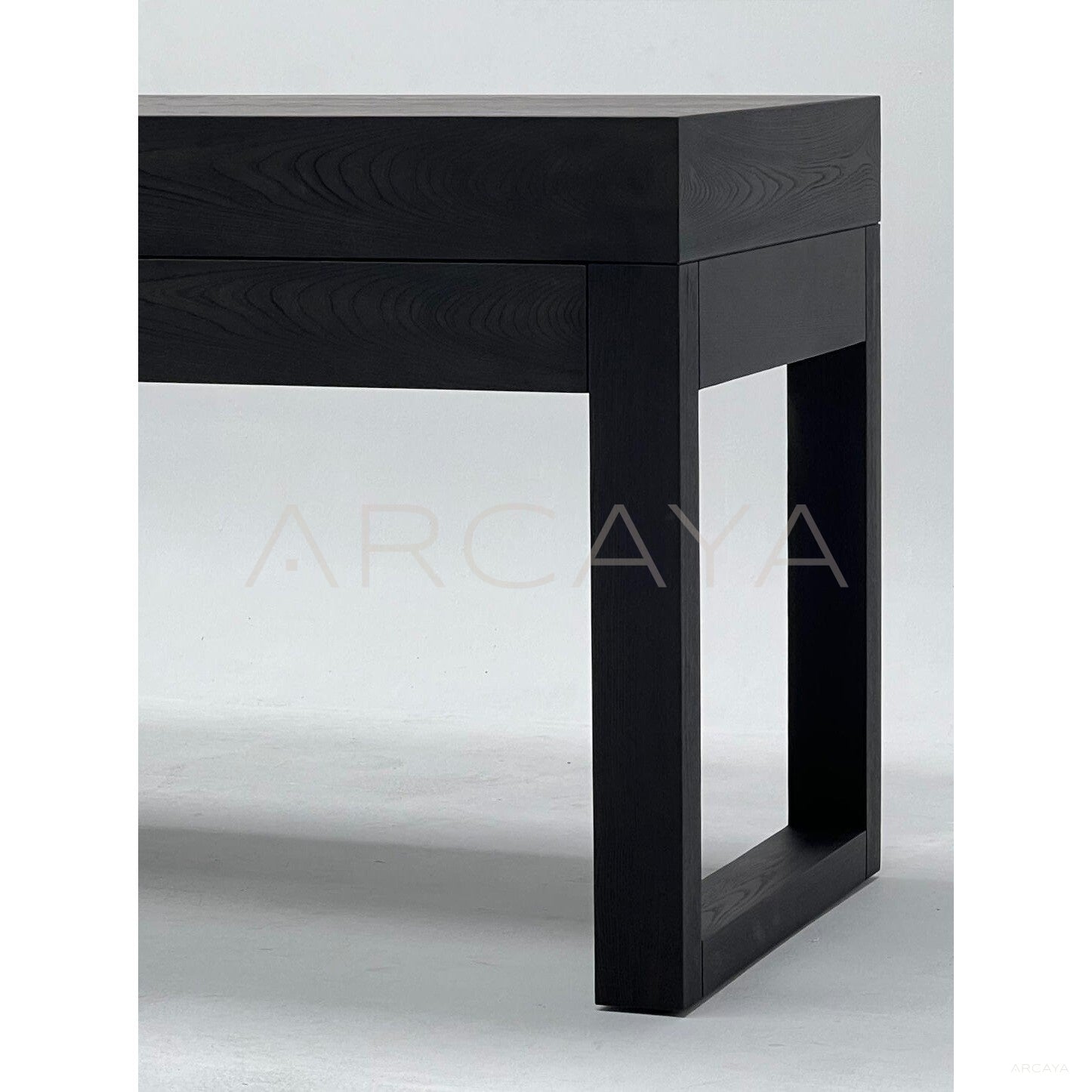 Black Oak Flip Mirror Vanity Desk Cabinet - scene