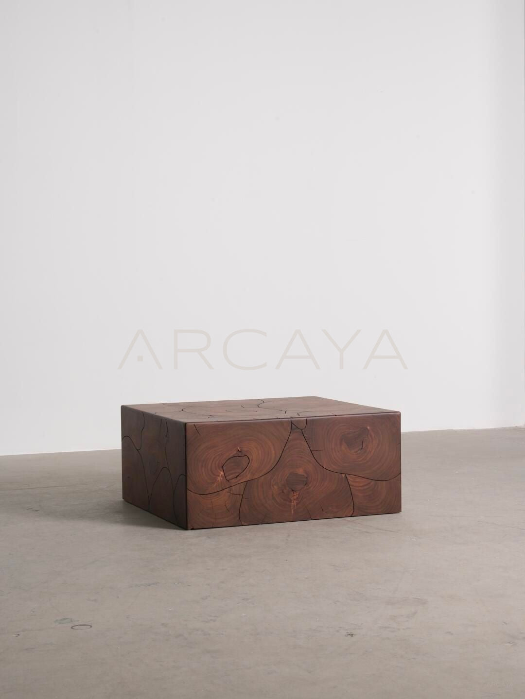 Wood Grain Patchwork Art Side Table - scene