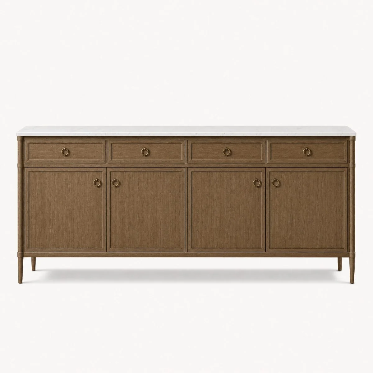 Hadley Oak Marble Top Cabinet