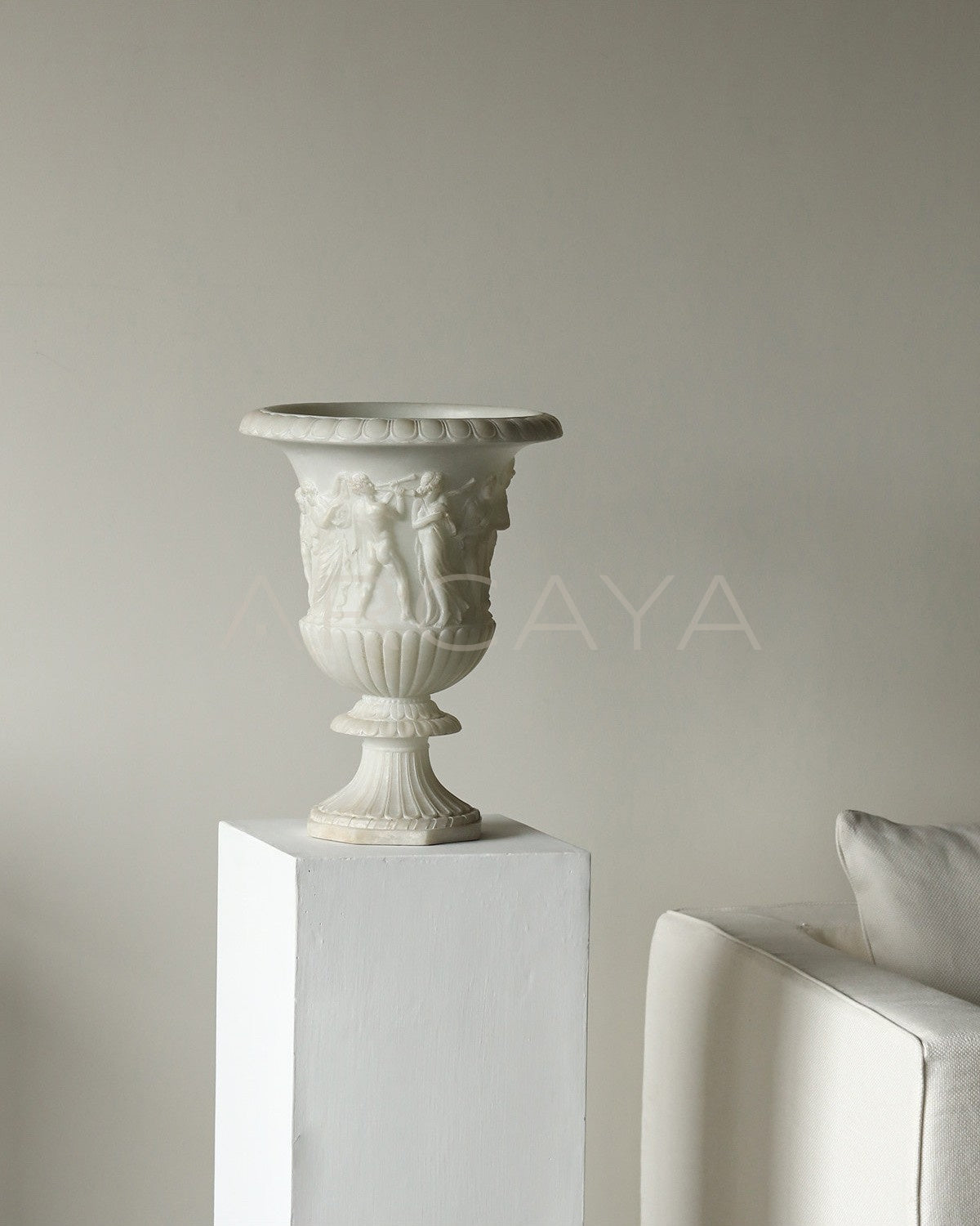 French Mid Century Roman Relief Floor Vase - scene