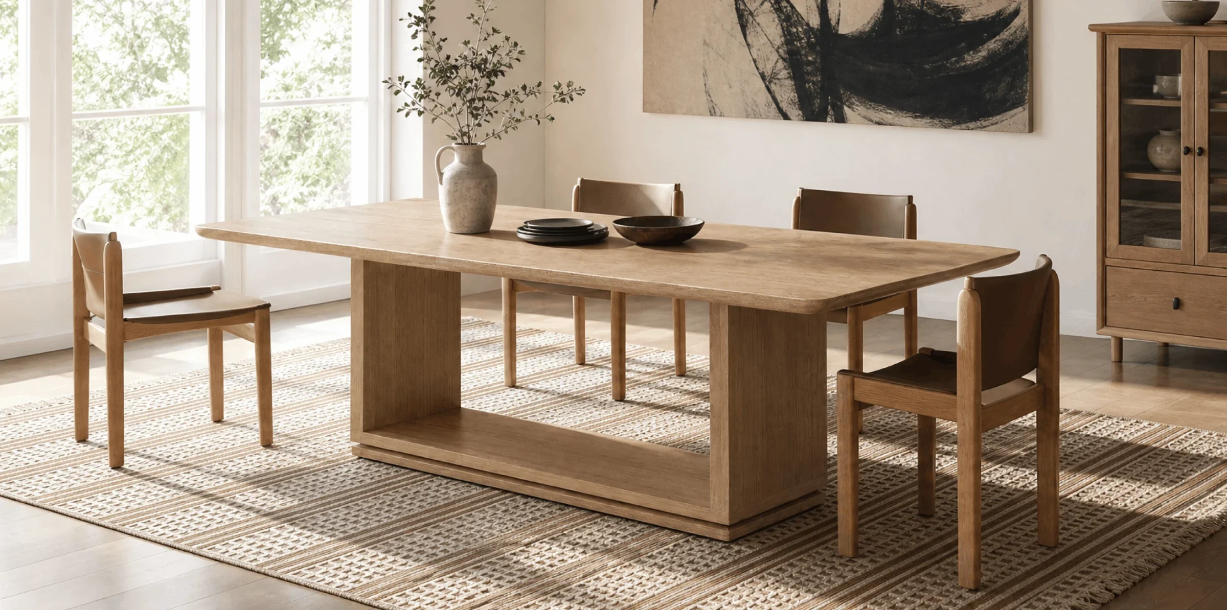 Rectangular Dining Tables in a styled room
