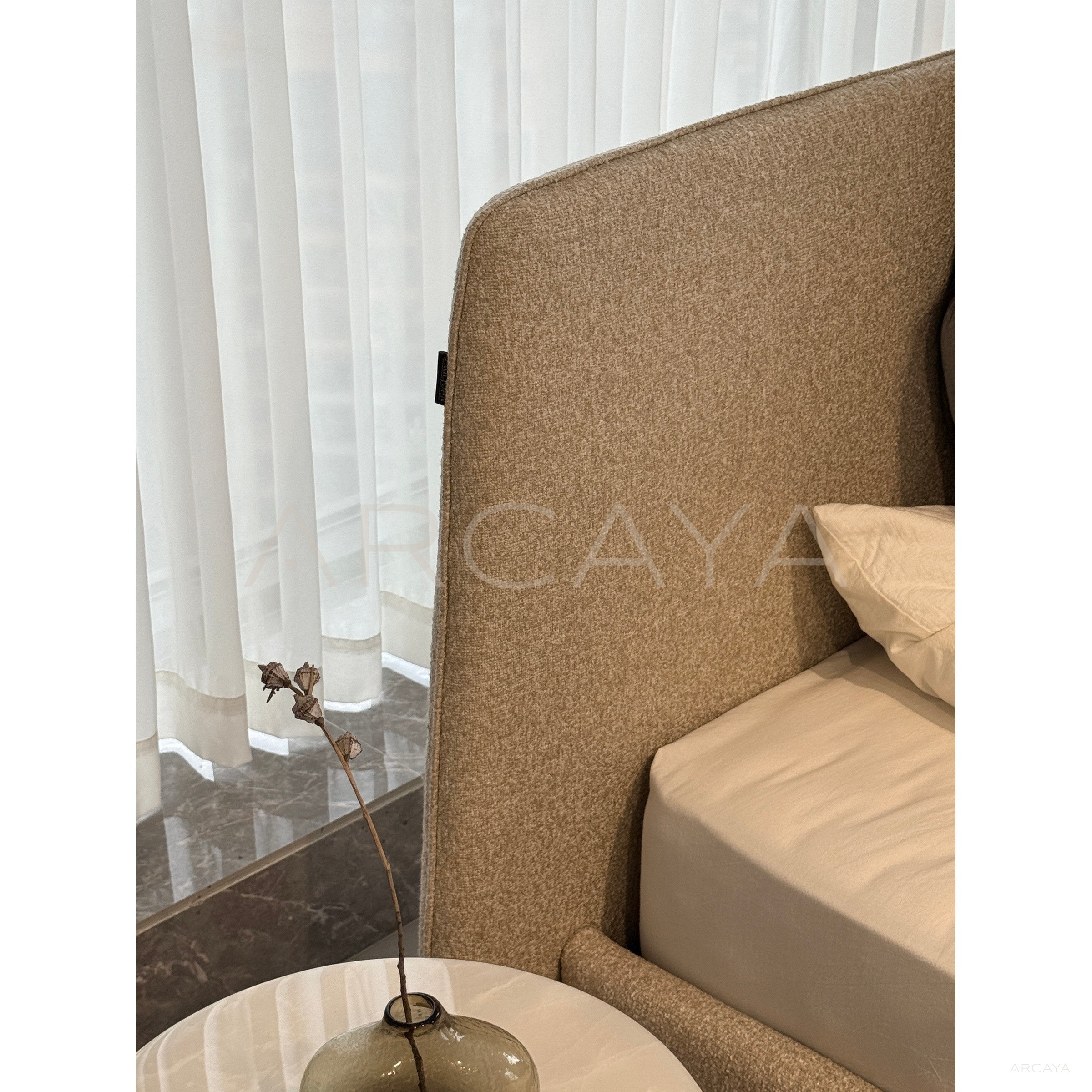 Minimalist Cotton Linen Bed - scene