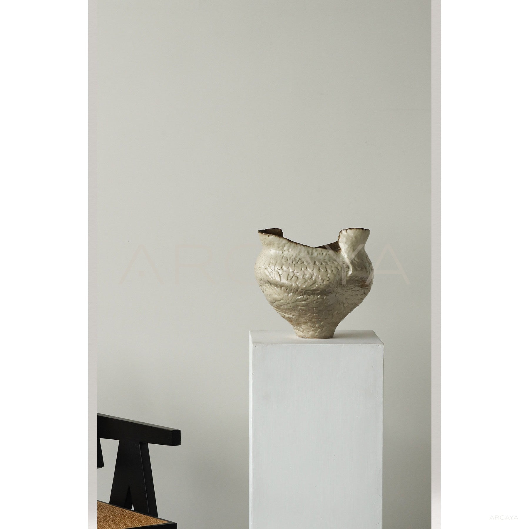 Vintage Handmade Textured Ceramic Vase