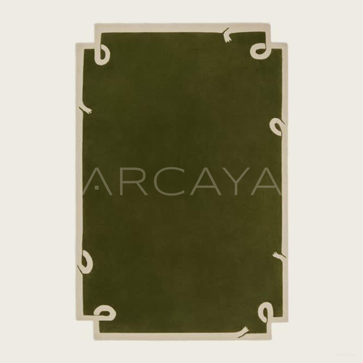 Olive Green Rug - scene