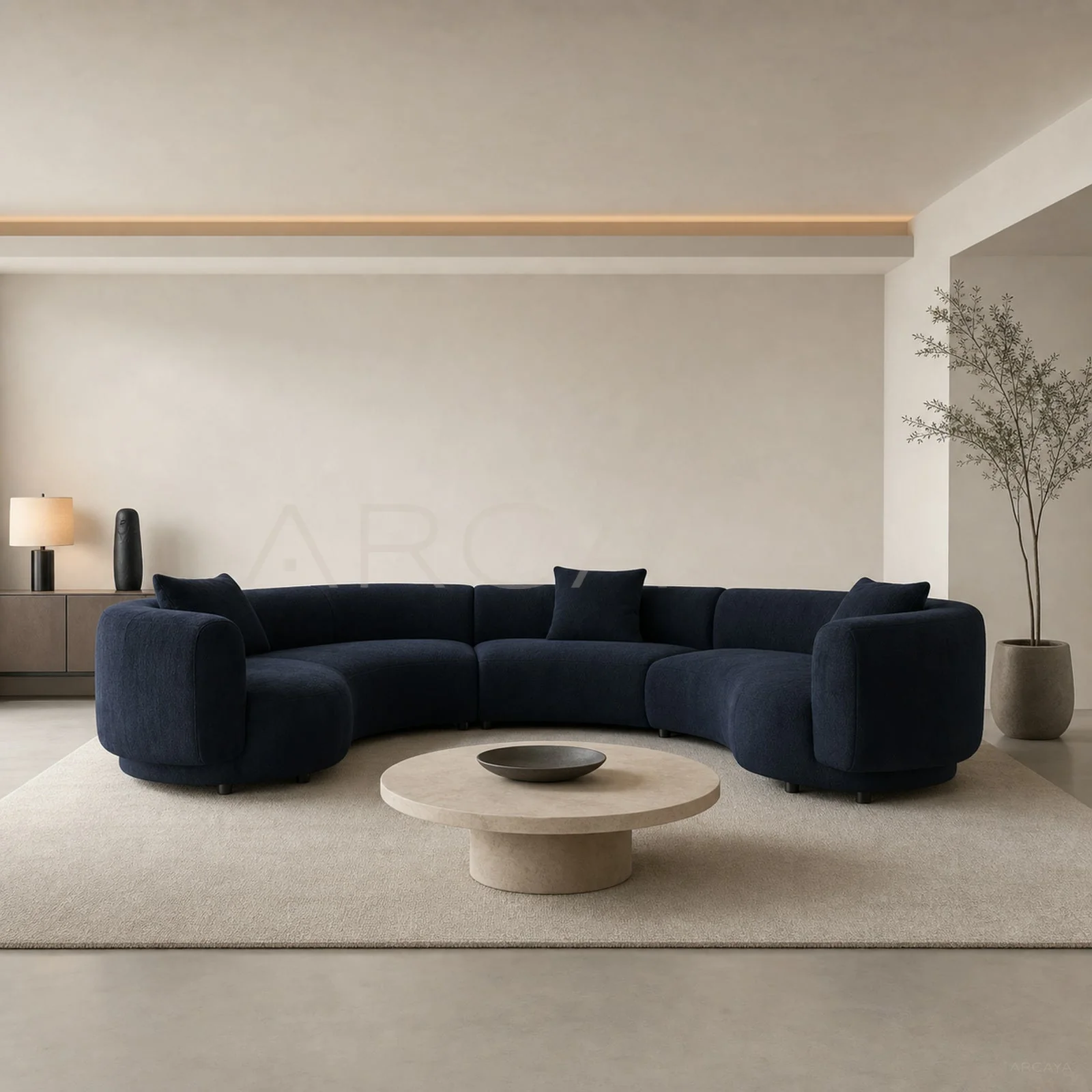 Elara Ash Straight Sofa - front view 01