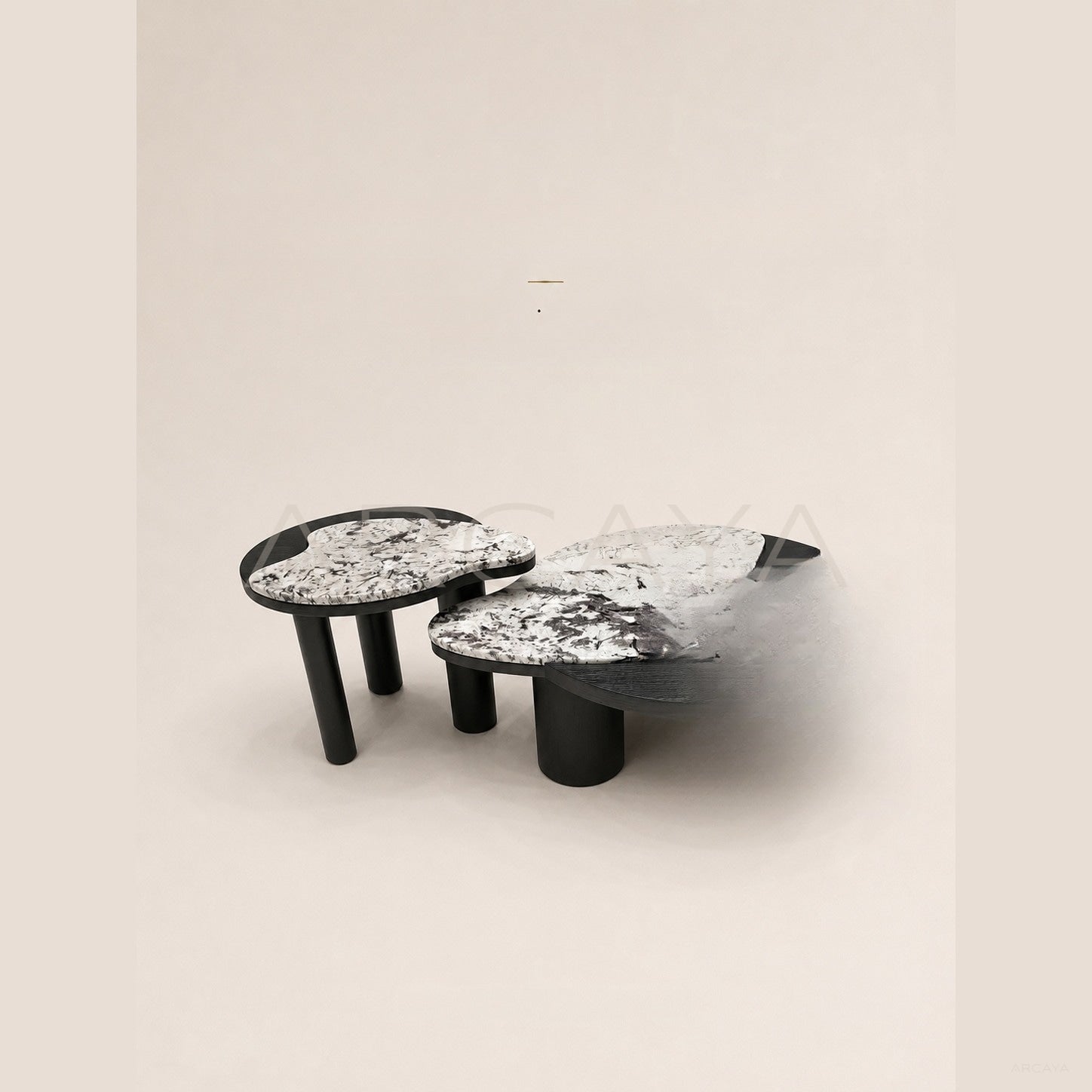 Daze Snow Mountain Blue Stone Nesting Coffee Table in detail