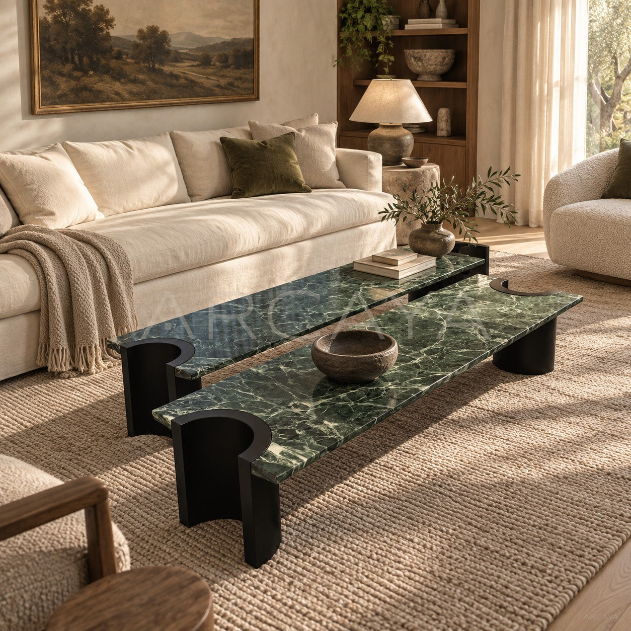Green Marble Piece — Coffee Table