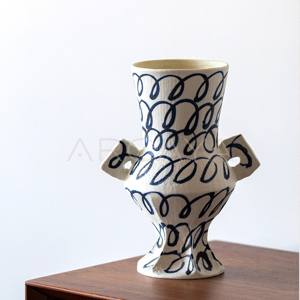 Dadan Hand Painted Double Ear Vase 2 - main