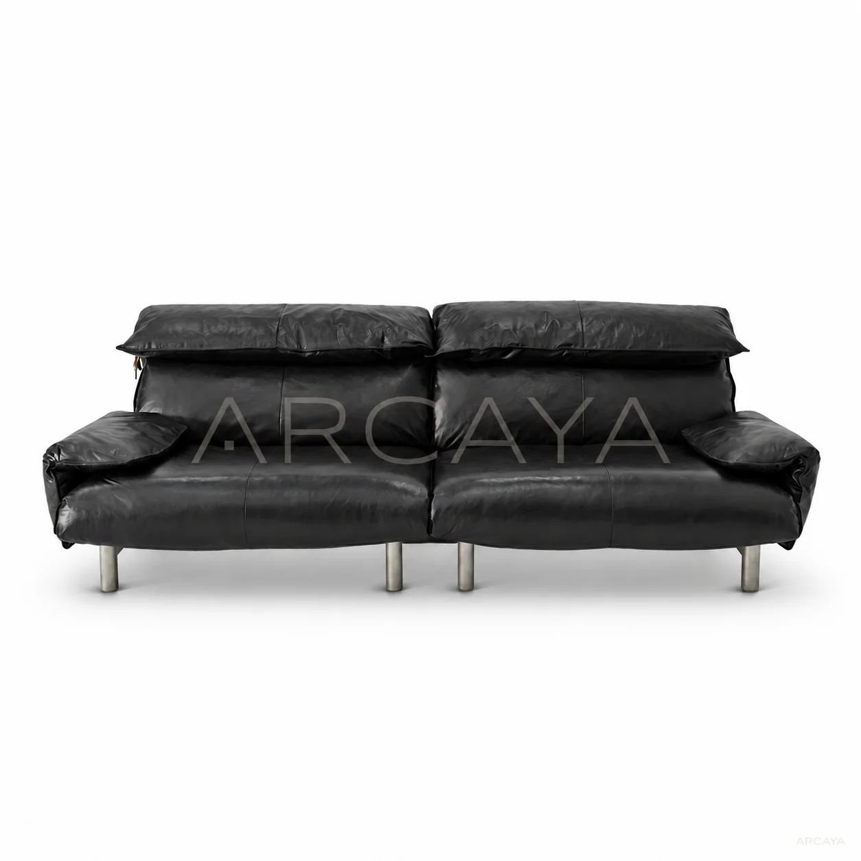 Isla Slate Straight Sofa - product view with realistic grounded contact shadow