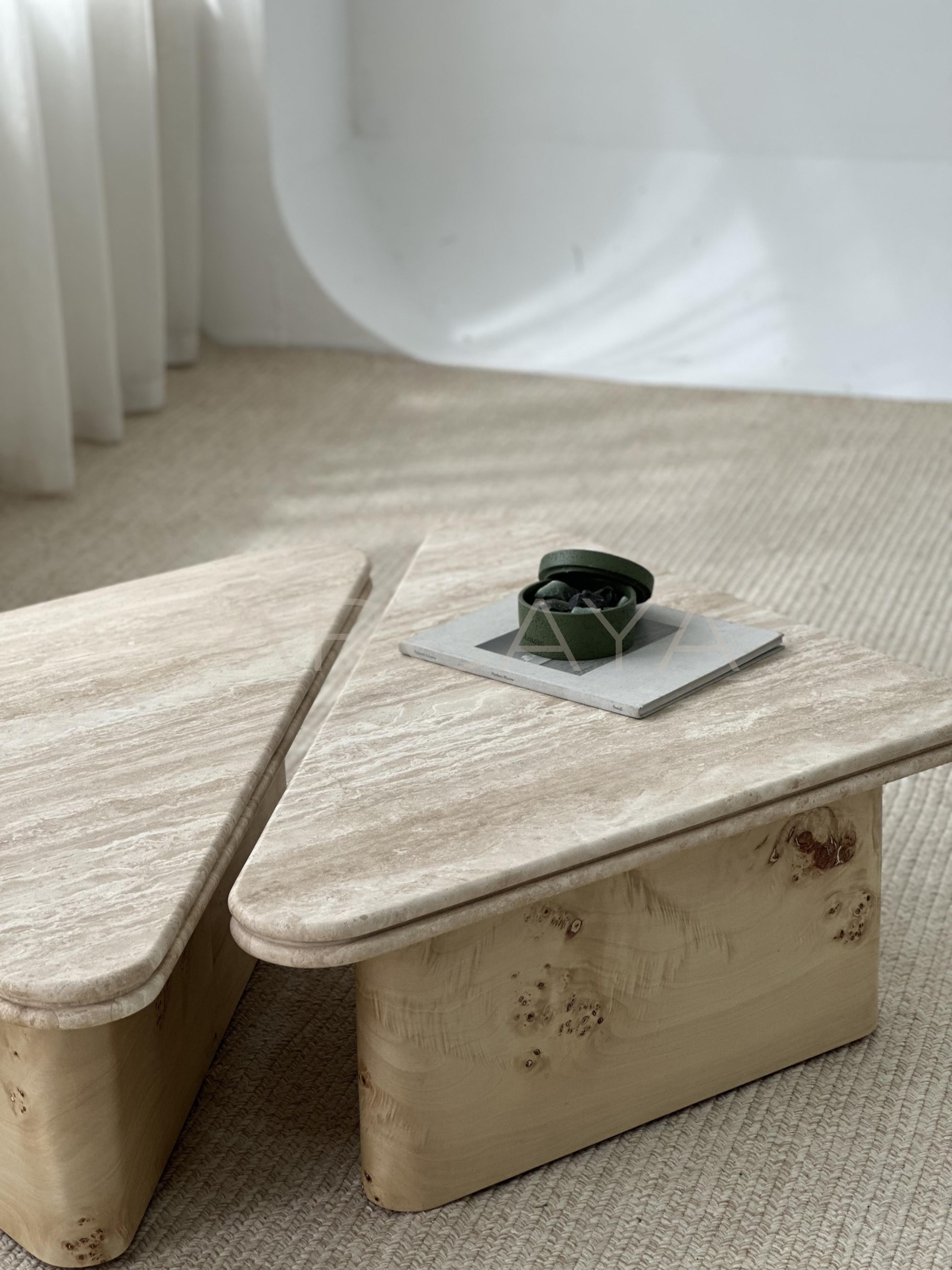 Modular Marble Coffee Table Rounded Edges - scene