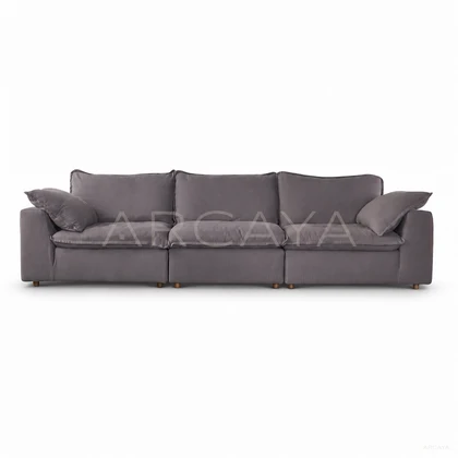 Juno Birch Straight Sofa - product view with realistic grounded contact shadow