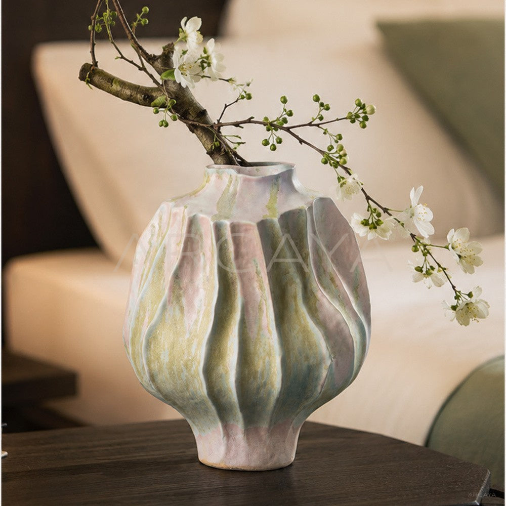 Handmade Pleated Ceramic Vase - main