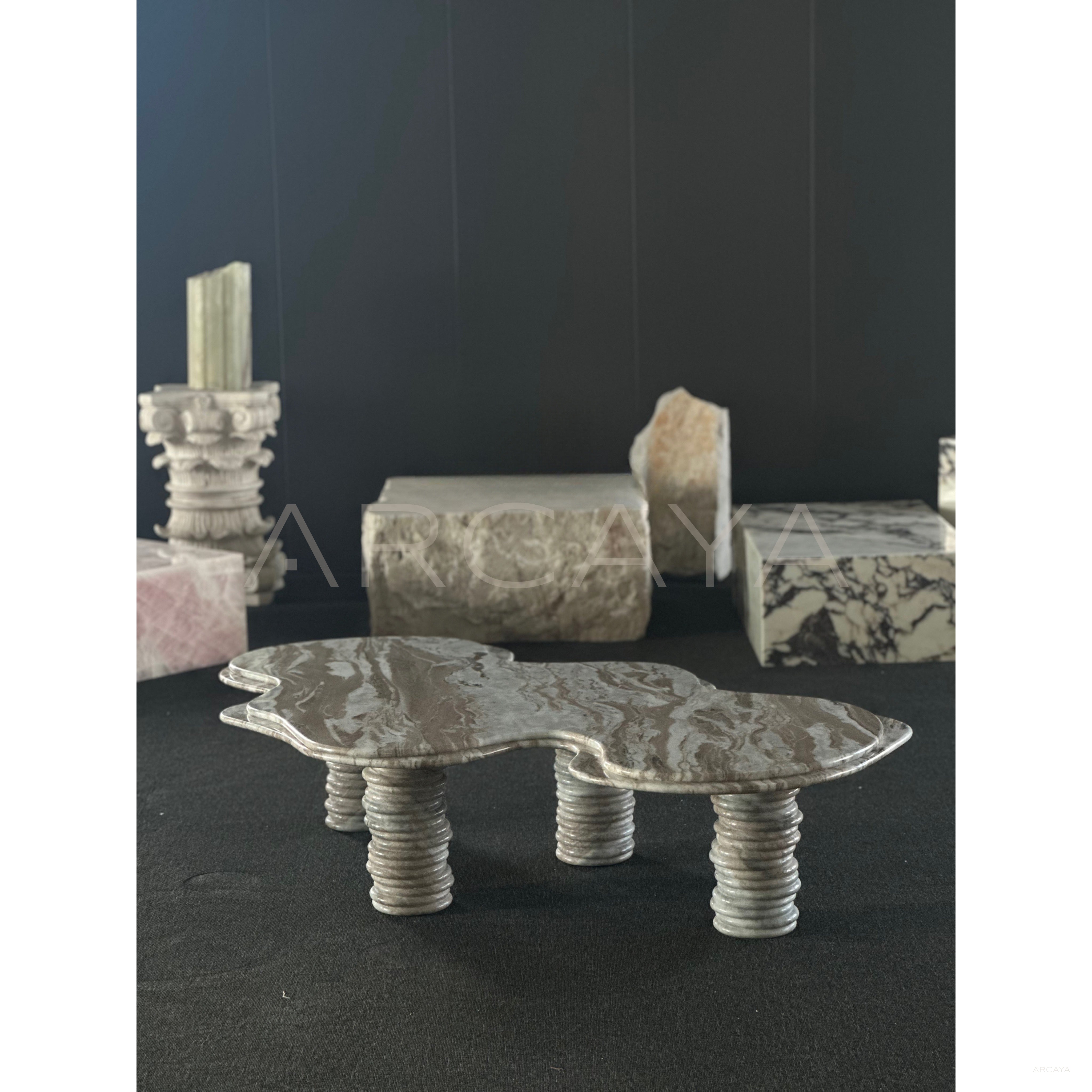 Free Form Marble Coffee Table